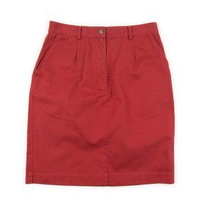L.L. BEAN red pleated pencil skirt size 12P
